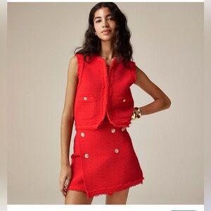 J. Crew Vibrant Red Textured Mini Dress